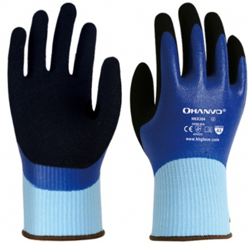  NKX384Q Nitril Tam Kapl Q Takviye Kesilme Direnli Eldiven - Lacivert